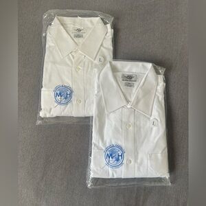 M&H Long Sleeve Pilot Shirt – Men’s Size L (Neck 17.5) -Pack of 2